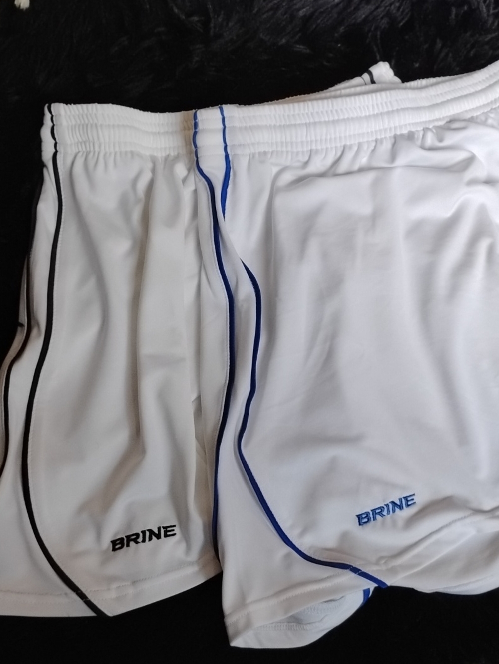 2) Brine Women's Athletic Lacrosse Skirts with Contrast Trim (Black & Blue)